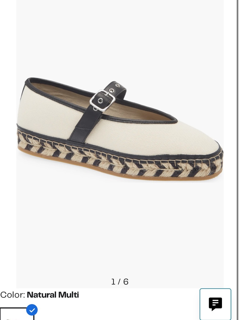 Madewell Natural and Black Canvas Mary Jane Espadrille Flats